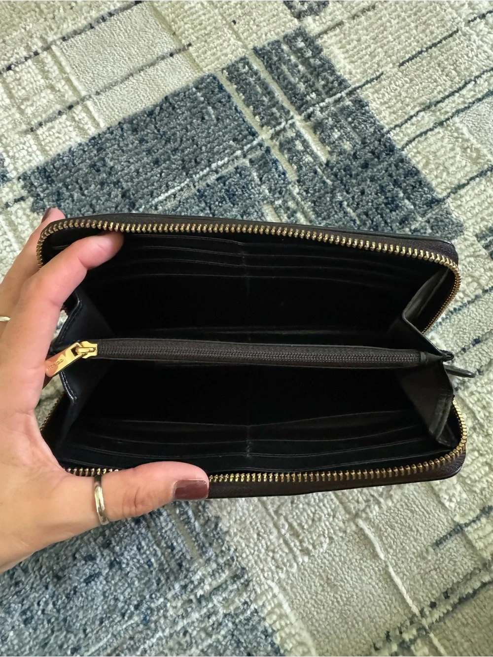 Coach large zip around clutch wallet